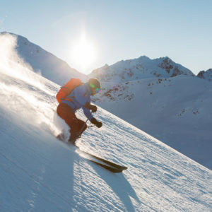 Tiefschneefahren am Skitechnikkkurs in Innsbruck Umgebung.