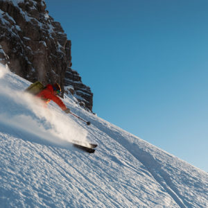 Skiabfahrt am Skitourenkurs Tirol in den Innsbrucker Kalkkögeln.