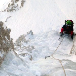 Eisklettern in den Dolomiten mit Bergführer.