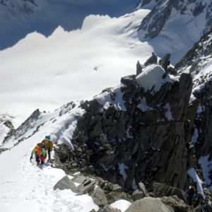 Am Kuffner Grat des Mont Maudit und in weiterer Folge des Mont Blanc. Unterwegs mit Bergführer.