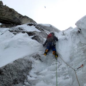 Ausstieg der Le Fil a Plomb am Mont Blanc