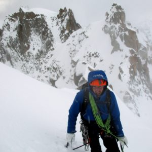 Am Midi Plan Grat nach erfolgreichem durchstieg der Aguille du Midi Nordwand mit Bergführer
