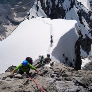 Kletterei am Ortler Hintergrat.