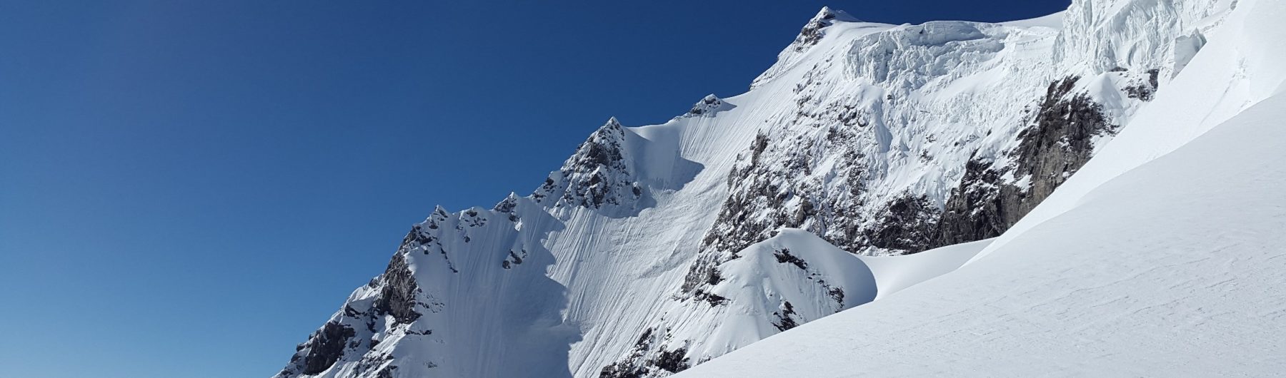Gipfelaufbau und die Ortler Nordwand.