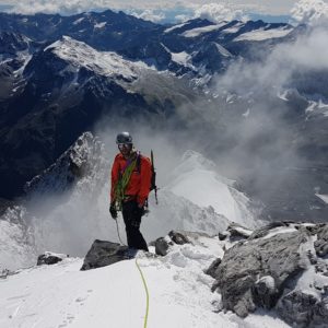 Bergsteiger am Ortler Hintergrat