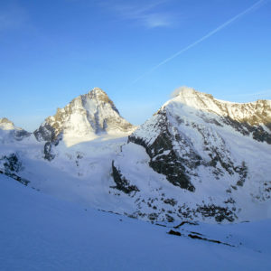 Skidurchquerung Tour du ciel im Wallis mit Bergführer - Frühjahres Skitouren zwischen den 4000ern Bishorn, Weißhorn und Zinalrothorn von Zermatt nach St. Nikolaus
